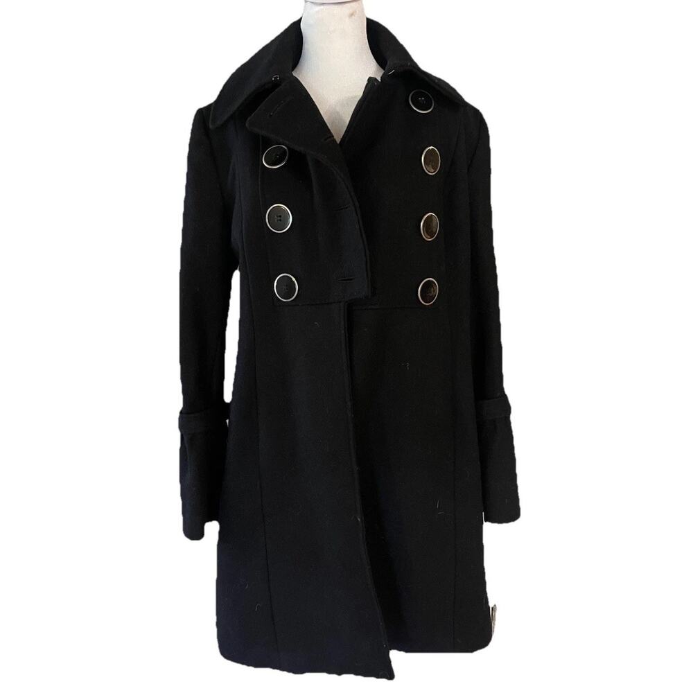 VTG Marvin Richards Wool Double Breasted Chunky Buttons Feminine Pea Coat PL